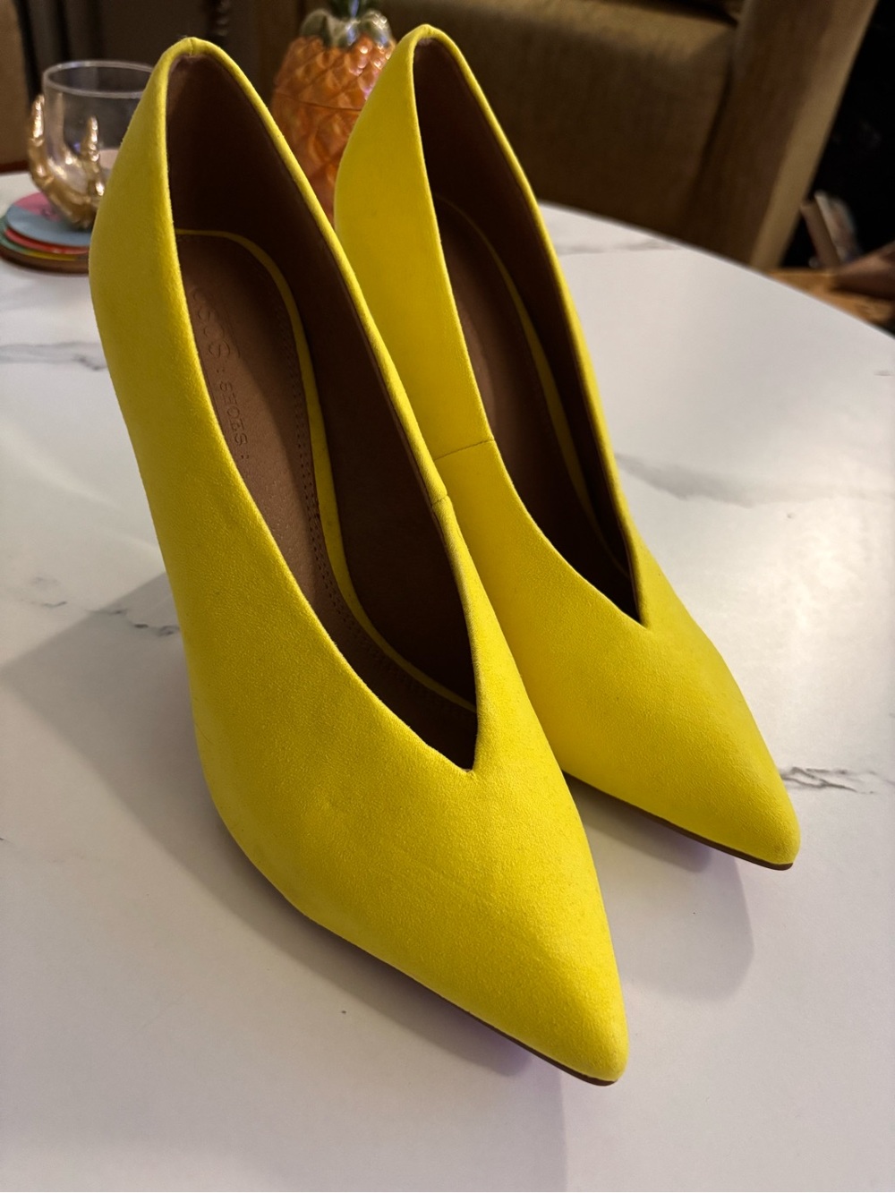 ASOS Yellow Faux Suede Pumps